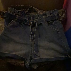 Denim high rise shorts